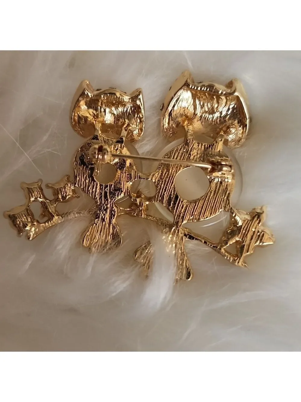 Owl Mother And Owlet Moonstoone Body Simulated Diamond flower